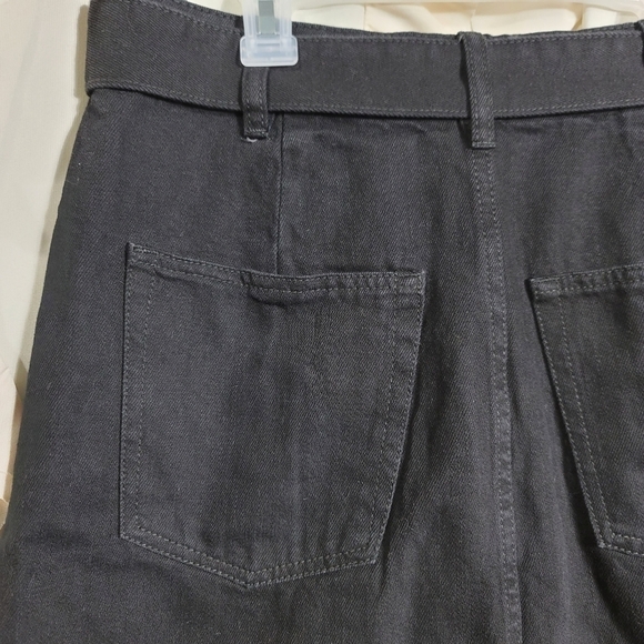 Free People Jade Rigid Denim Black Belted Mini Skirt 28 - Picture 7 of 9